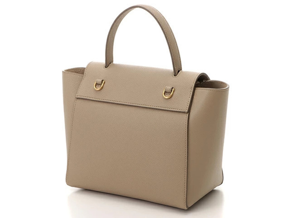 Celine Belt Bag Shoulder Taupe Gray Leather